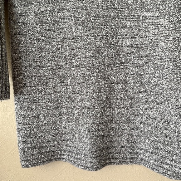 Spense Knits Gray Ribbed Sweater 3/4 Sleeves Crewneck Size Medium - Picture 5 of 11